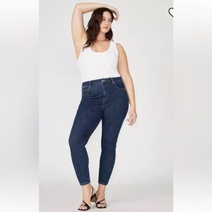 Eloquii Skinny Jeans Womens Size‎ 20 Blue Dark Wash Denim High Rise (1402)